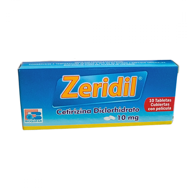  ZERIDIL - CETIRIZINA DICLORHIDRATO 10 mg - CJA x 10 TAB