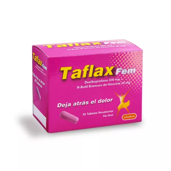  TAFLAX FEM - DEXIBUP + N-BUTIL BROM HIOSC - CJA x 30 TAB