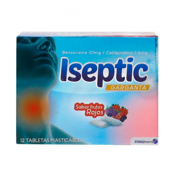  ISEPTIC GARGANTA FRUTOS ROJOS - CJA x 12 TAB