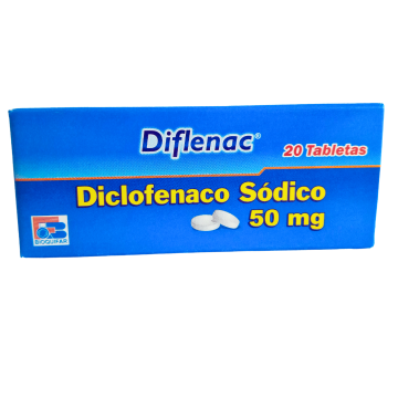  DIFLENAC - DICLOFENACO 50 mg - CJA x 20 TAB