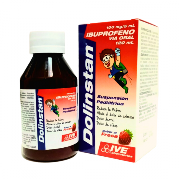  DOLINSTAN - IBUPROFENO 100 mg/5 mL - FCO x 120 mL