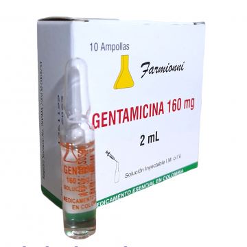  GENTAMICINA 160 mg / 2 mL - CJA x 10 AMP