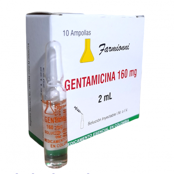  GENTAMICINA 160 mg / 2 mL - CJA x 10 AMP
