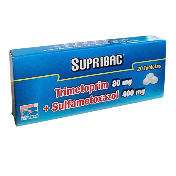 SUPRIBAC - TRIMETOPRIM 80 mg + SULFAMETOXAZOL 400 mg - CJA x 20 TAB