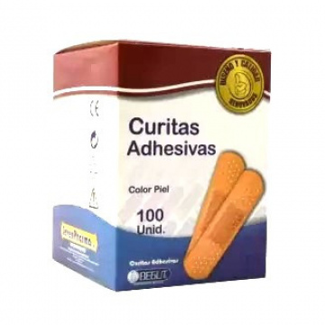 CURITAS ADHESIVAS COLOR PIEL - PTE x 10 CAJAS x 10 UND