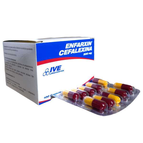  ENFARXIN - CEFALEXINA 500 mg - CJA x 100 CAP