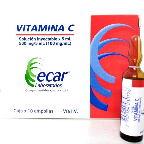  VITAMINA C 100 mg/mL - AMP x 5 mL