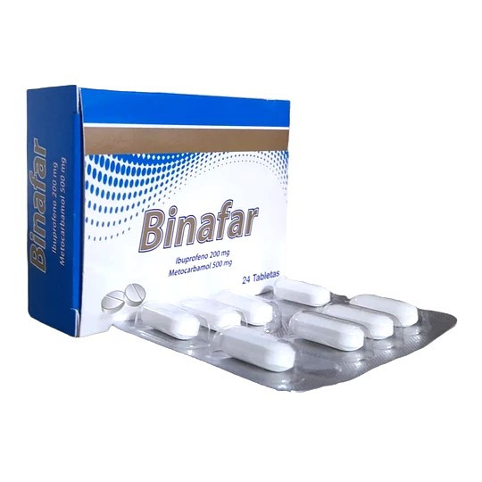  BINAFAR - IBUPROF 200 mg + METOCARB 500 mg - CJA x 24 TAB