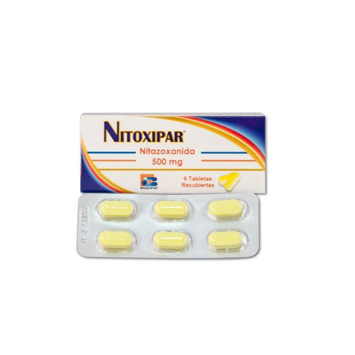  NITOXIPAR - NITAZOXANIDA 500 mg - CJA x 6 TAB