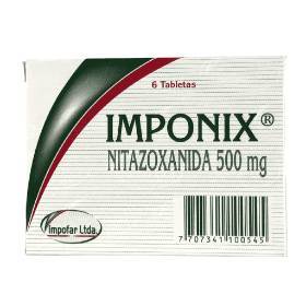  IMPONIX - NITAZOXANIDA 500 mg - CJA x 6 TAB