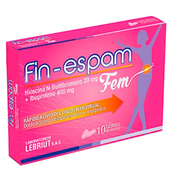  FIN-ESPAM FEM - HIOS N-BUTILBRO 20 mg + IBU 400 mg - CJA x 10 TAB