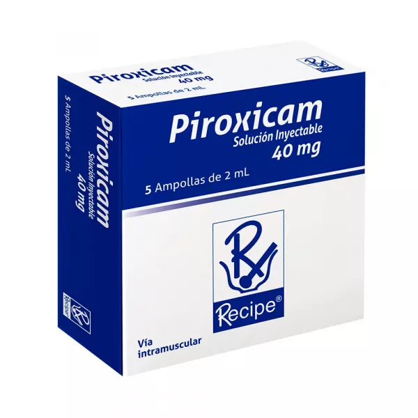  PIROXICAM SOLUCION INYECTABLE 40 mg - CJA x 5 AMP x 2 mL