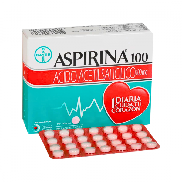  ASPIRINA - ACIDO ACETIL SALICILICO 100 mg - CJA x 140 TAB