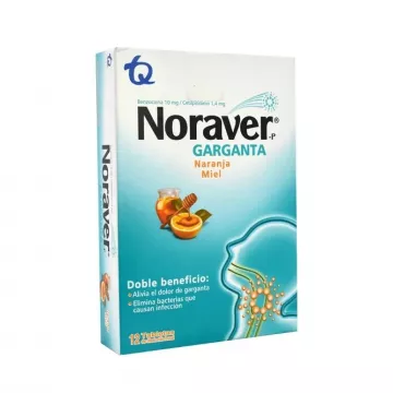  NORAVER GARGANTA NARANJA MIEL - CJA x 12 TAB