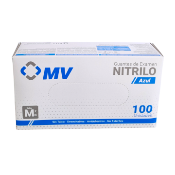  GUANTE NITRILO AZUL TALLA M - CJA x 100 UND