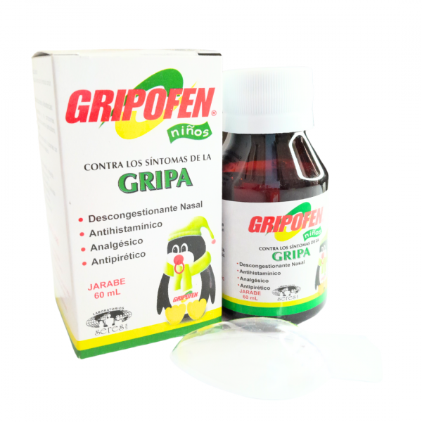  GRIPOFEN NIÑOS - ACET 3 g + CLORFENI 5 mg + FENILEFR 50 mg - FCO x 60 mL JBE