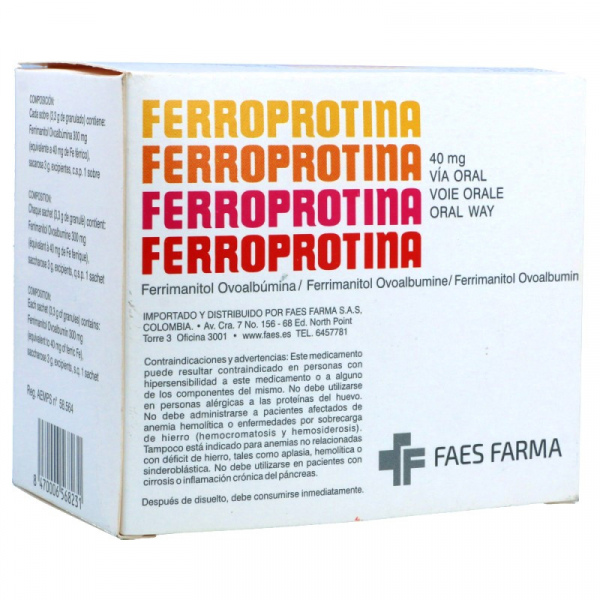 FERROPROTINA 40 mg - CJA x 30 SOB