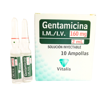  GENTAMICINA 160 mg / 2 mL - CJA x 10 AMP