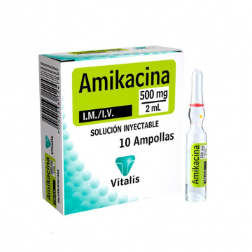  AMIKACINA 500 mg / 2 mL - CJA x 10 AMP