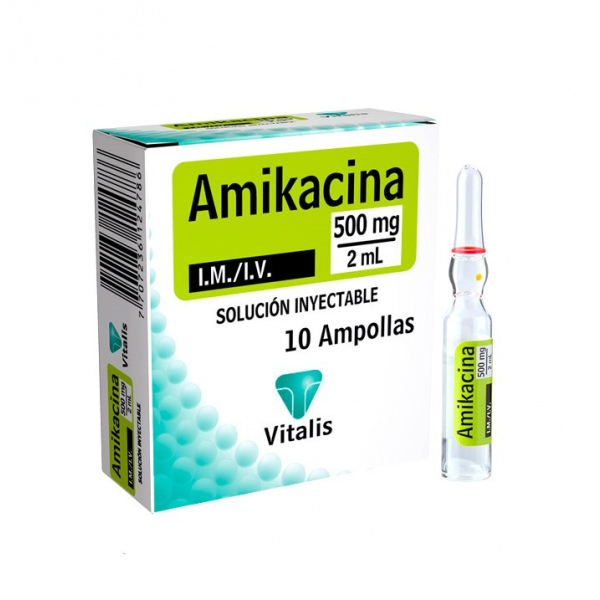  AMIKACINA 500 mg / 2 mL - CJA x 10 AMP