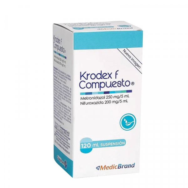 KRODEX F COMP - METRO + NIFUR 250/200 mg / 5 mL - FCO x 120 mL SUSP