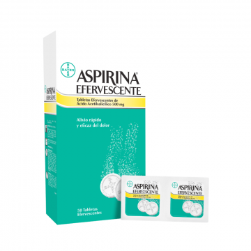  ASPIRINA EFERVECENTES - ACIDO ACETIL SALICILICO 500 mg - CJA x 50 TAB