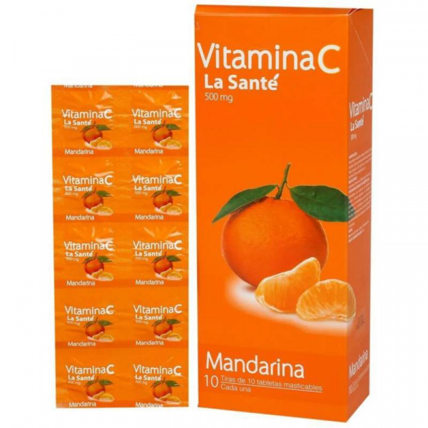 VITAMINA C 500 mg - CJA x 100 TAB MANDARINA