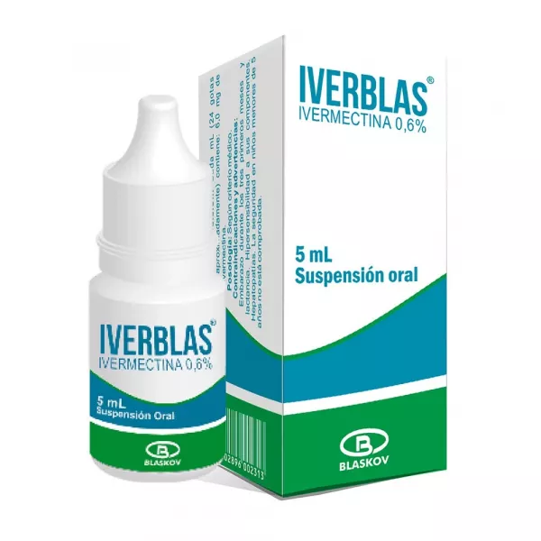  IVERBLAS - IVERMECTINA 0.6% - FCO x 5 mL SUSP