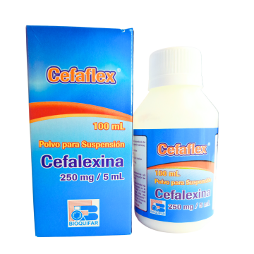  CEFAFLEX - CEFALEXINA 250 mg / 5 mL - FCO x 100 mL SUSP