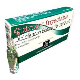  QUIMAR INYECTABLE - DICLOFEN 75 mg / 3 mL - CJA x 6 AMP