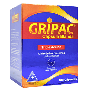 GRIPAC - ACETAM/CLORFEN/FENILEF 500/2/5 mg - CJA x 100 CAP